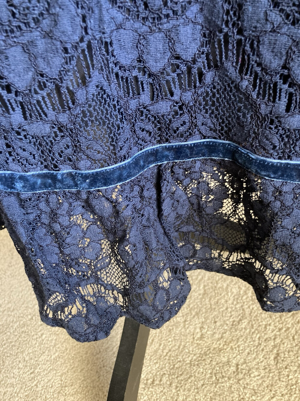 Anthropologie Foxiedox Dress Clarinda Tiered Lace Navy Sz XL orig $148 NWT A305 - Picture 7 of 16